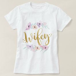 Camiseta Novia Wifey Floral T-Shirt Bridal Tees Bridesmaid