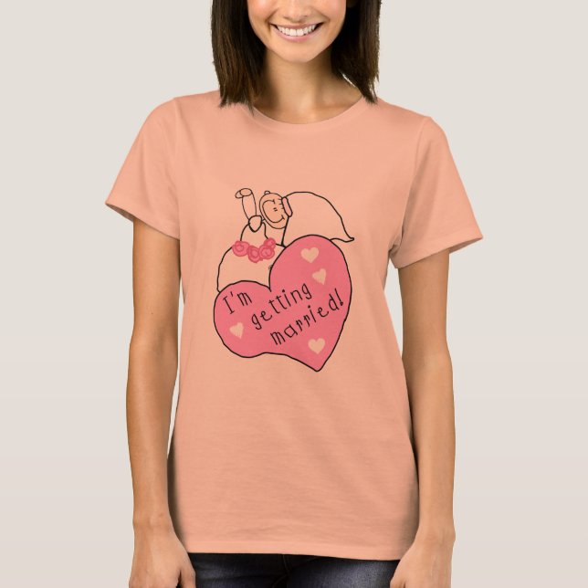 Camiseta Novia y corazón me estoy casando (Anverso)
