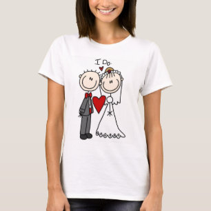 Camiseta Novia y Groom Stick Figuras Boda I Hago Mujeres