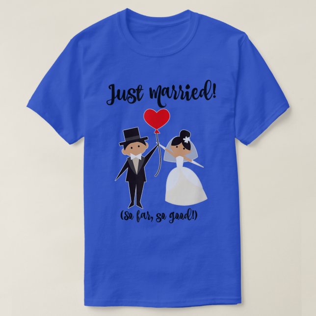 Camiseta Novia y novio acaban de casarse con una luna de mi (Diseño del anverso)