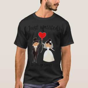 Camiseta Novia y novio acaban de casarse con una luna de mi