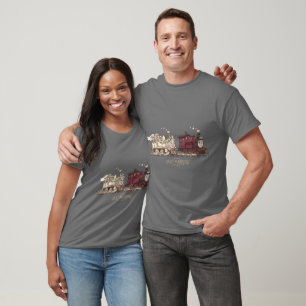 Camiseta Novia y Novio Adorables en Tren de Boda