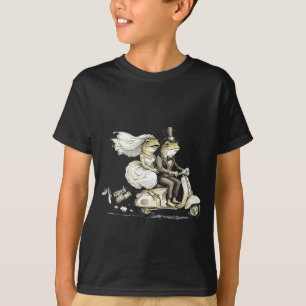 Camiseta Novia y novio divertidos en luna de miel recién ca