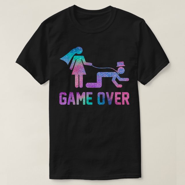 Camiseta Novia y Novio Divertidos Meme Juego de Matrimonio  (Diseño del anverso)