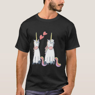 Camiseta Novia y Novio Enamorados Unicornio Lindo Premium