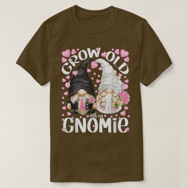 Camiseta Novia y Novio Gnomo Cuquote - Envejecer Con  (Diseño del anverso)