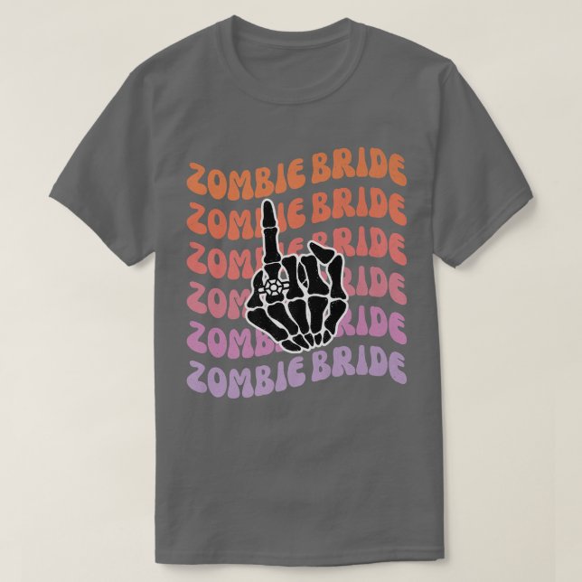 Camiseta Novia Zombi Hasta Que La Muerte Nos Separe Fiesta  (Diseño del anverso)