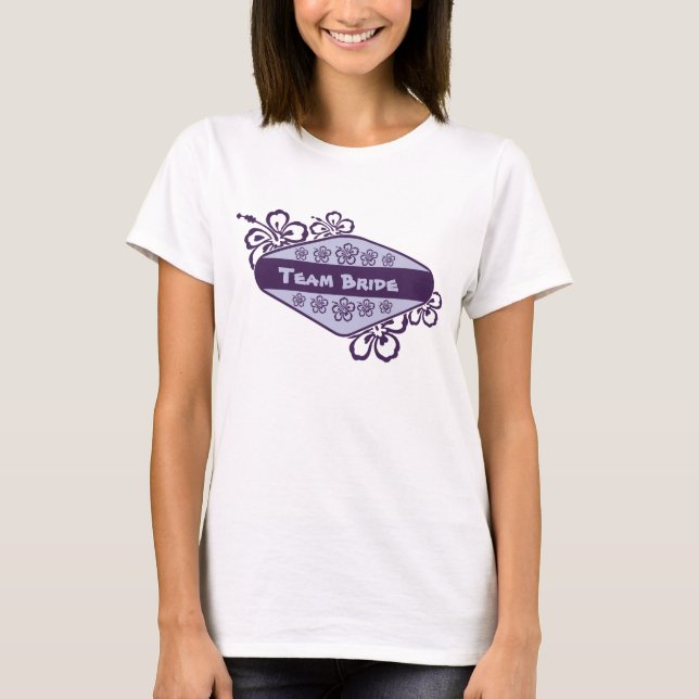 Camiseta Noviaria Tropical Flower Beach (Anverso)