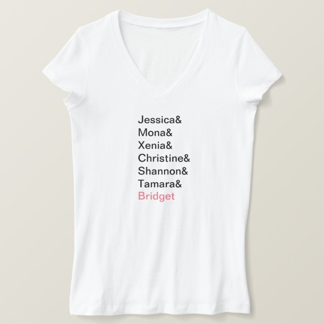 Camiseta Novias Ampersand y Boda Bachelorette Shirt (Anverso del diseño)