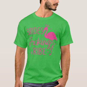 Camiseta Novias Flamingo En Bloqueo Tribe Graciosa Ave Rosa