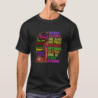 Camiseta Noviembre Chica de mujeres Says y Oraciones Noviem