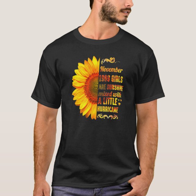 Camiseta Noviembre Chicas 1969 50 cumpleaños Girasol (Anverso)