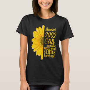 Camiseta Noviembre Chicas 2002 Girasol 18º cumpleaños
