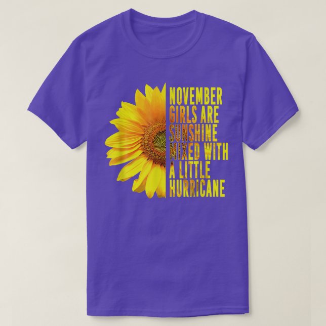 Camiseta Noviembre Chicas Sunshine Mide Huracán Sunflower B (Diseño del anverso)