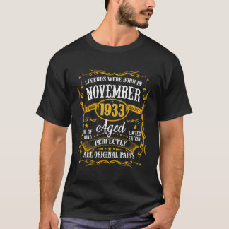 Camiseta Noviembre De 1933 87º Regalo De Cumpleaños Hombres