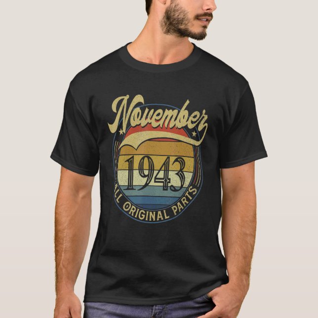Camiseta Noviembre de 1943 Todas las piezas originales Vint