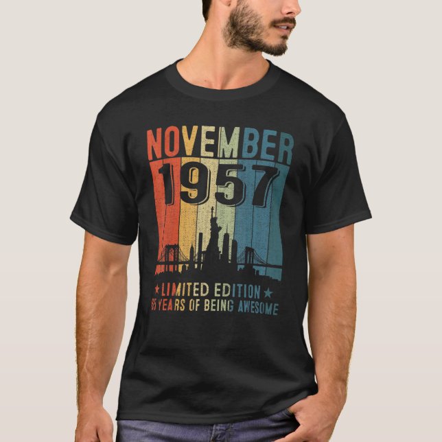 Camiseta Noviembre De 1957 65 Años De Ser Maravilloso 65º N (Anverso)
