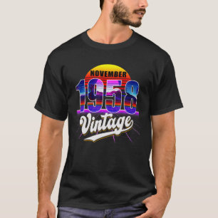 Camiseta Noviembre De 1958 Retro 63º Cumpleaños Vaporwave