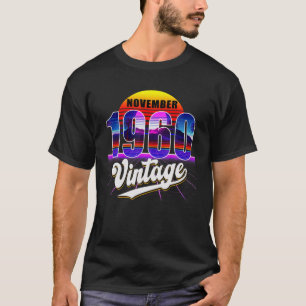 Camiseta Noviembre De 1960 Retro 61º Cumpleaños Vaporwave 6