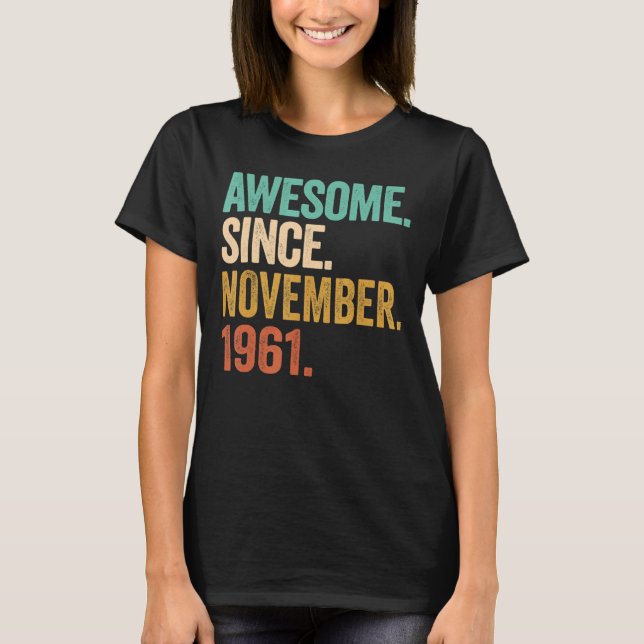 Camiseta Noviembre de 1961 Niño de 61 años 61º nacimiento (Anverso)