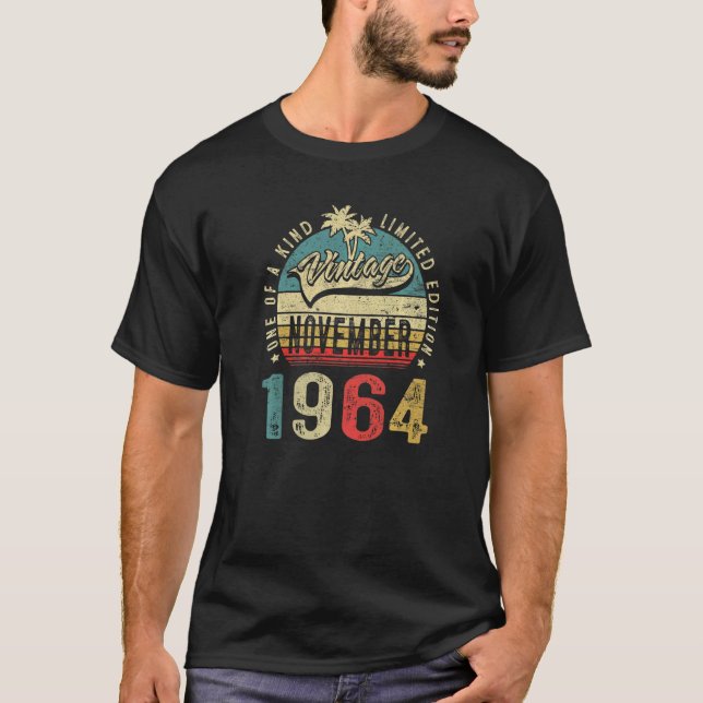 Camiseta Noviembre de 1964 58 Años 58º Aniversario Hombres  (Anverso)