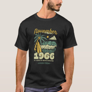 Camiseta Noviembre De 1966 55 Años De Ser Un Cumpleaños Inc