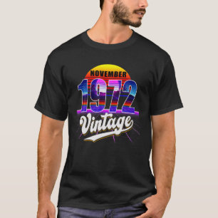 Camiseta Noviembre De 1972 Retro 49º Cumpleaños Vaporwave 4
