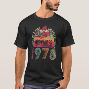 Camiseta Noviembre de 1978 44 años 44 cumpleaños M