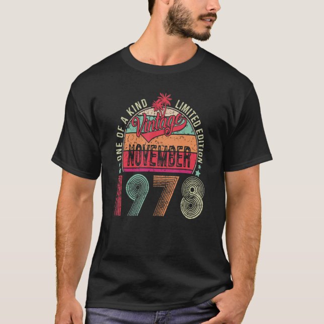 Camiseta Noviembre de 1978 44 años 44 cumpleaños M (Anverso)