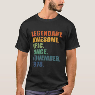 Camiseta Noviembre De 1978 45 Años Hombres Aniversario De L