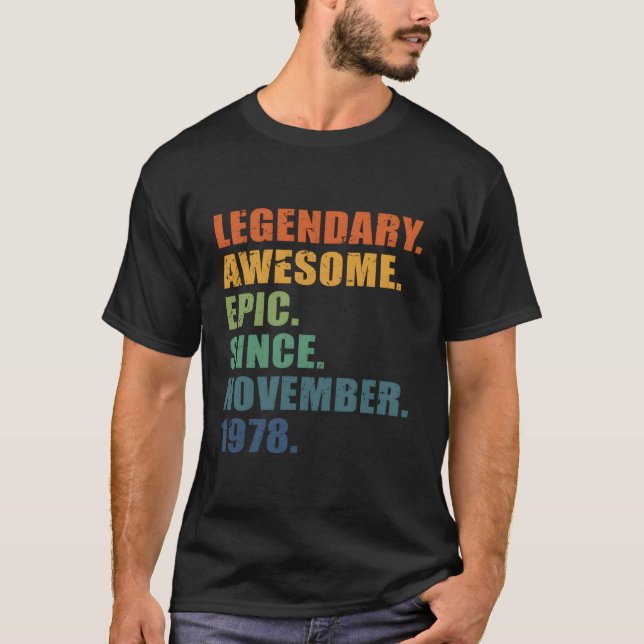 Camiseta Noviembre De 1978 45 Años Hombres Aniversario De L (Anverso)