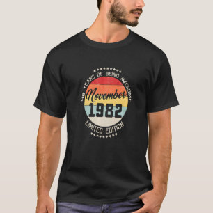 Camiseta Noviembre de 1982 40º Cumpleaños 40 Años De Ser Aw