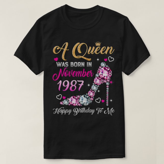 Camiseta Noviembre de 1987: 33 Aniversario de la Reina (Diseño del anverso)