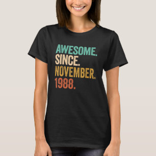 Camiseta Noviembre de 1988 Niño de 34 años 34º nacimiento