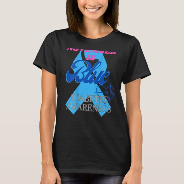 Camiseta Noviembre es la conciencia sobre la diabetes azul (Anverso)