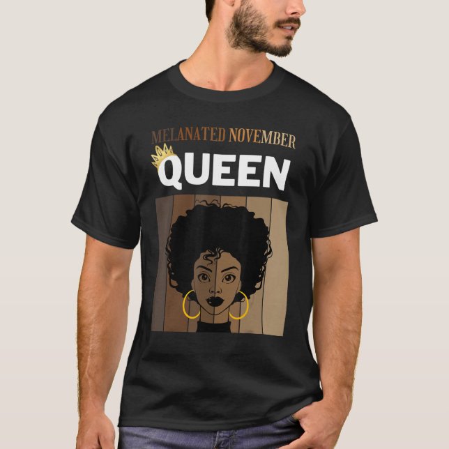 Camiseta Noviembre melaneado Reina Afroamericana Bi (Anverso)