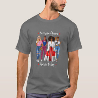 Camiseta Noviembre Reina de Escorpio de Enfermeras Negras