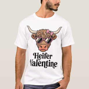 Camiseta Novilla de San Valentín Vaca Highland Diseño Vinta