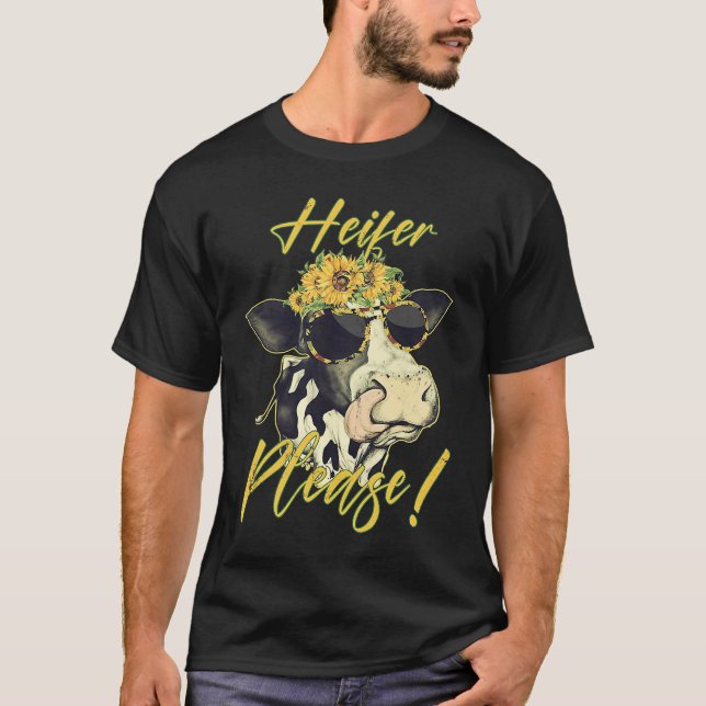 Camiseta Novilla Por Favor Vaca Novilla Granjero (Anverso)