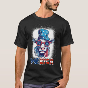 Camiseta Novilla Vaca Patriótica Fuegos Artificiales 4 de J