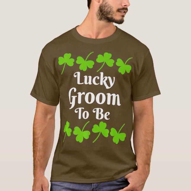 Camiseta Novio Afortunado Para Ser Día De San Patricio Tréb (Anverso)