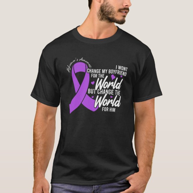 Camiseta Novio Alzheimers Día de Conciencia Mes de Enfermed (Anverso)
