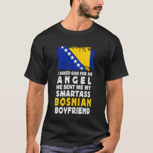 Camiseta Novio bosnio gracioso y bocazas bandera de Bosnia