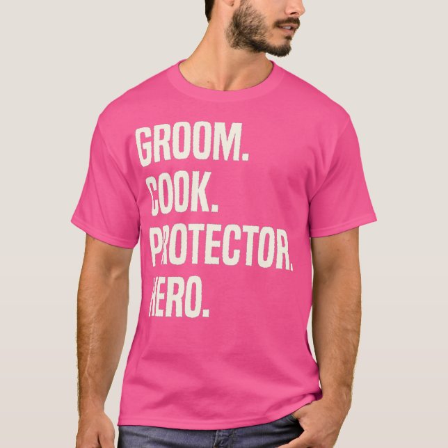 Camiseta Novio Cocinero Protector Héroe Novio Profesión Che (Anverso)