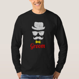 Camiseta Novio diciendo novio gafas de sol barba sombrero a