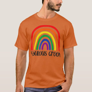 Camiseta Novio Fabuloso Arcoíris Boda Gay Novio a