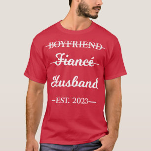 Camiseta Novio Fiance Hus Casado 2023 Compromiso