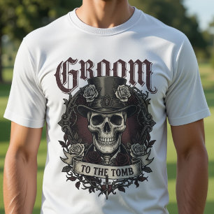 Camiseta Novio hasta la tumba calavera Sr Esposo Boda gótic