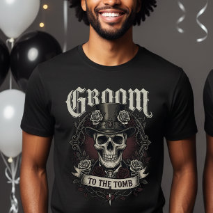 Camiseta Novio hasta la tumba calavera Sr Esposo Boda gótic