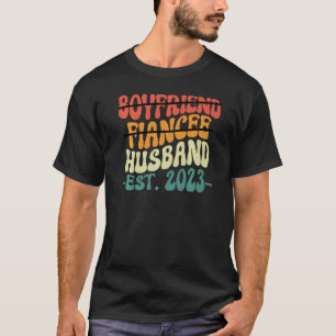 Camiseta Novio masculino Fiancee Esposo casado 2023 Marria